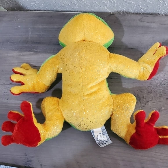Ganz Webkinz Tree Frog Stuffed Animal Plush Green and Yellow w/Red Eyes 10" - Picture 9 of 9